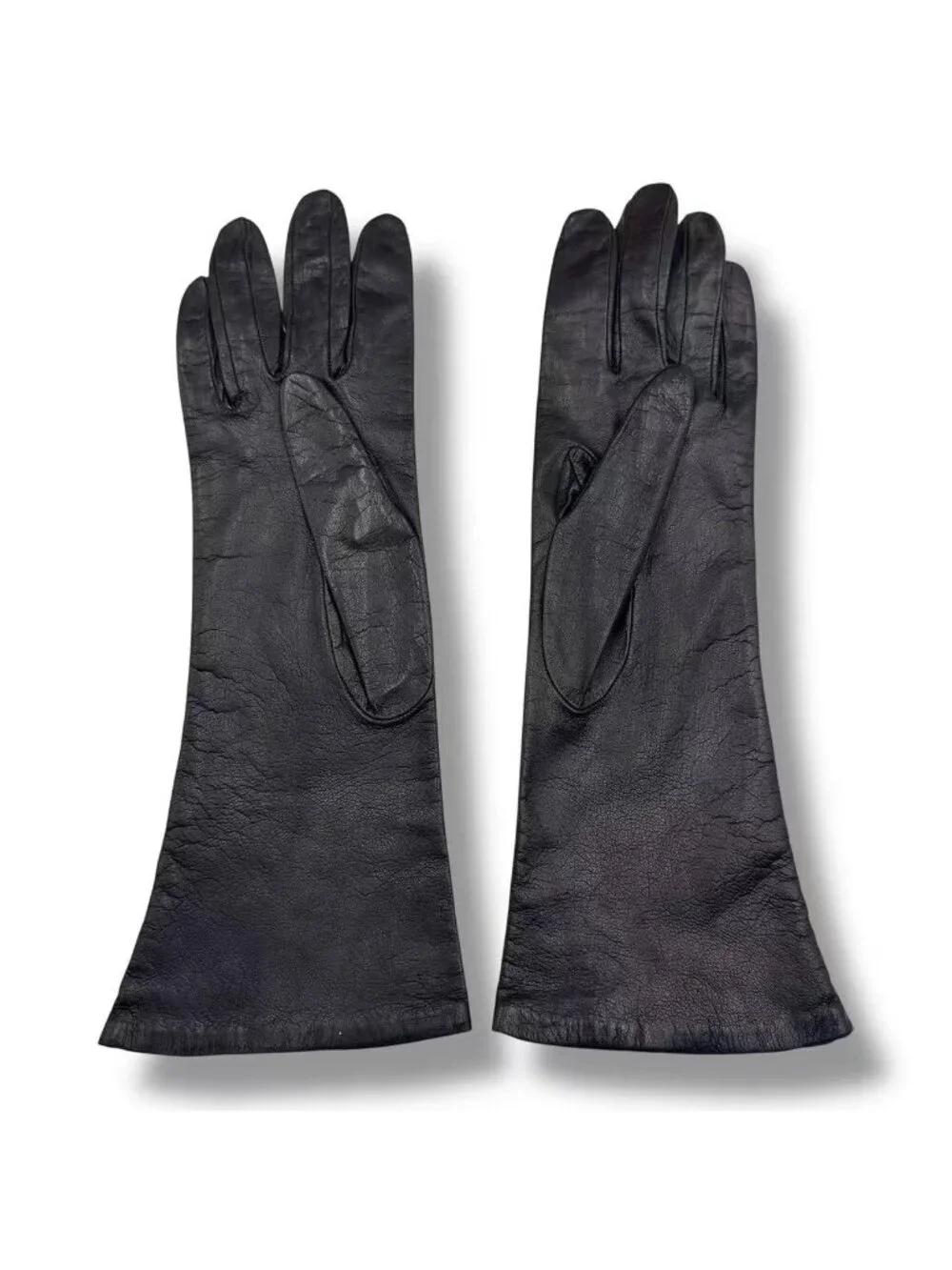 Hermes Gloves Leather Black 6.5